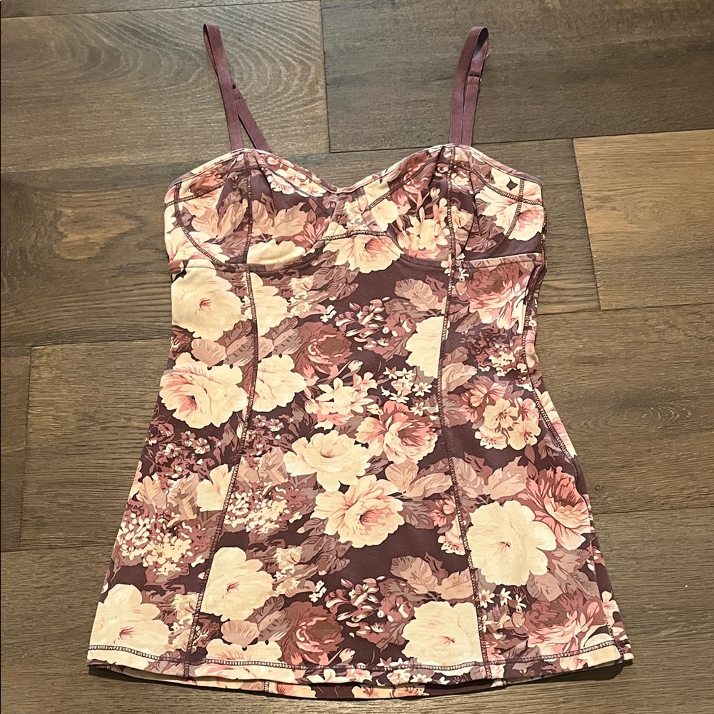 TALULAH Floral Tank Top - Pink and Cream